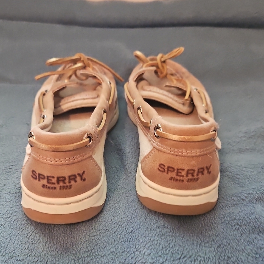 Tan Leather Flats with Moccasin Stitching - Picture 3 of 4